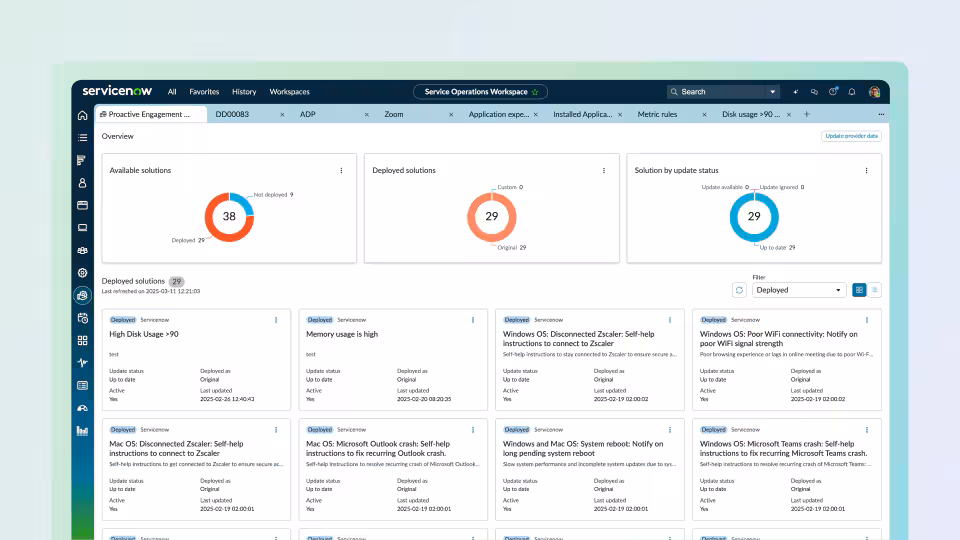 Service Operations Workspace